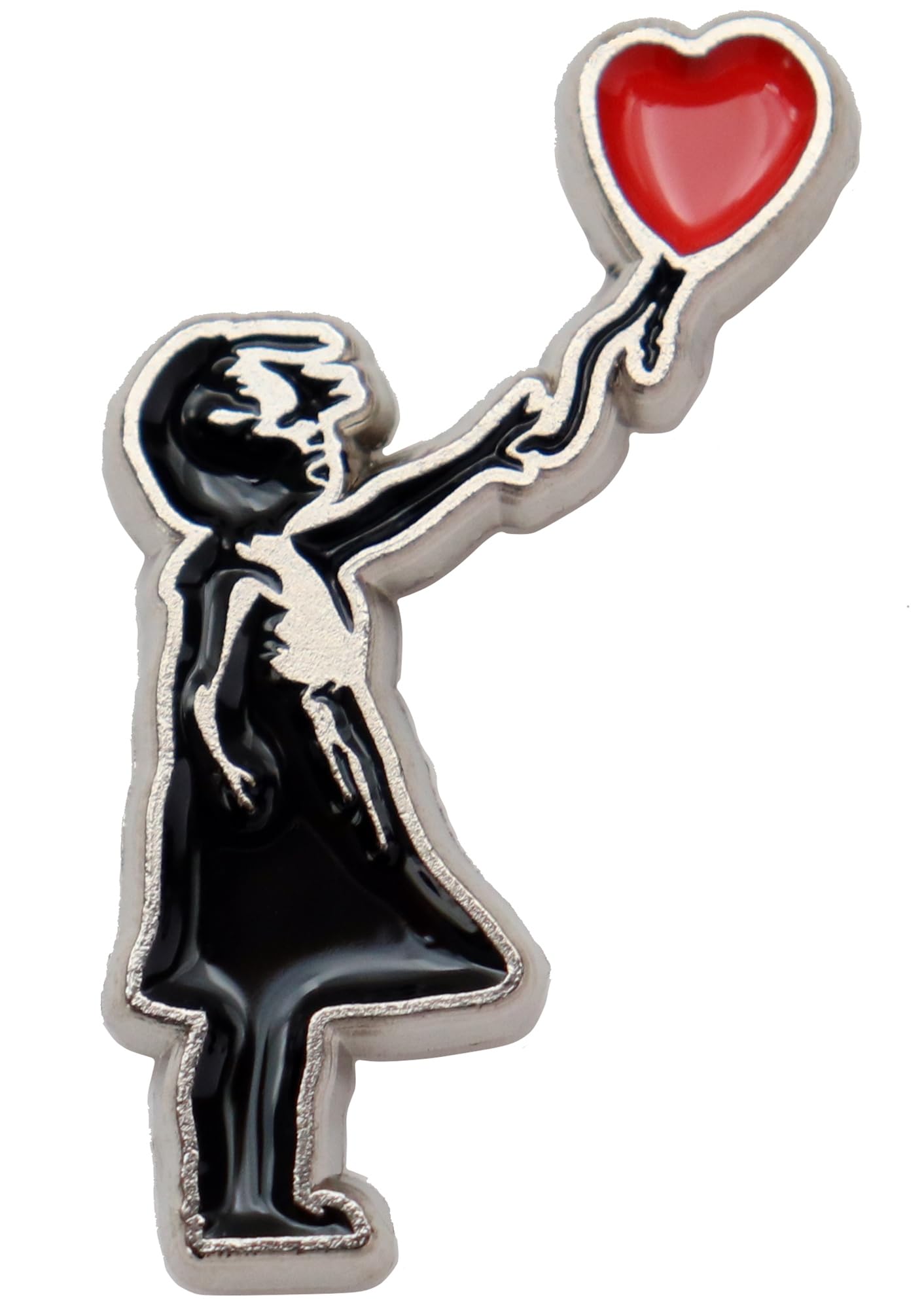 Значок Бэнкси - Девочка с шариком - Значок с изображением картины неизвестного художника - Девочка с красным шариком