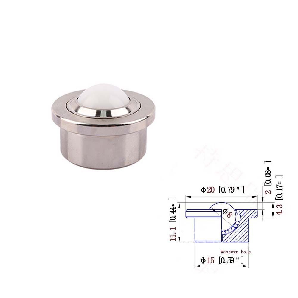 Аппаратный ролик SP с шариком Стальной универсальный роликовый поворотный механизм Колеса нейлоновые с шариком Мебель